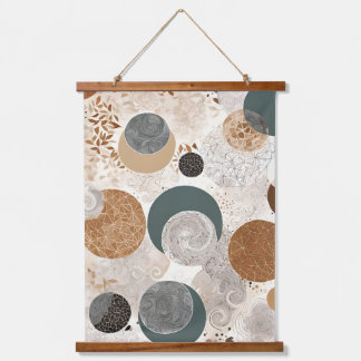 Abstract Geometric Circle Pattern Neutral Boho 384 Hangend Wandkleed