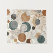 Abstract Geometric Circle Pattern Neutral Boho 384 Wandkleed (Voorkant (horizontaal))