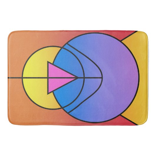 Abstract Geometric Circles Line Colorful Badmat (Voorkant)