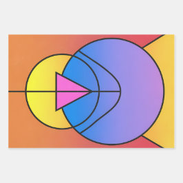 Abstract Geometric Circles Line Colorful  Inpakpapier Vel
