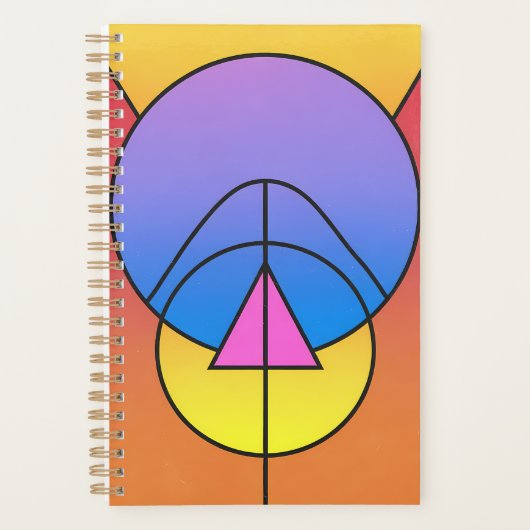 Abstract Geometric Circles Line Colorful Planner (Voorkant)