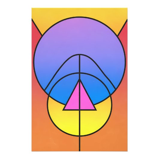 Abstract Geometric Circles Line Colorful Poster (Voorkant)