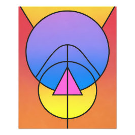 Abstract Geometric Circles Line Colorful Poster