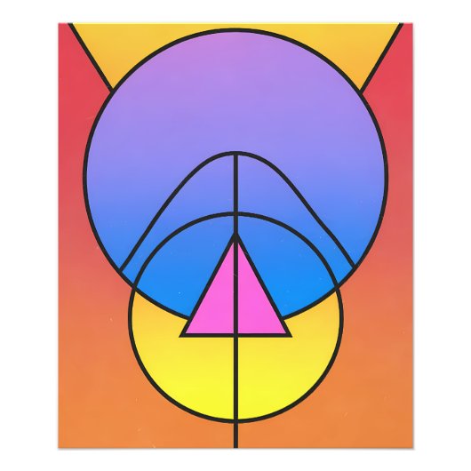 Abstract Geometric Circles Line Colorful Poster (Voorkant)