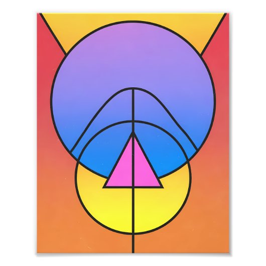Abstract Geometric Circles Line Colorful Poster (Devant)