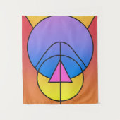 Abstract Geometric Circles Line Colorful  Wandkleed (Voorkant)