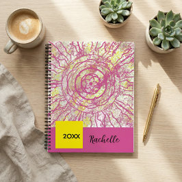 Abstract geometric contemporary colourful spiral notitieboek