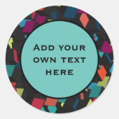 Abstract Geometric Cube Pattern Custom Text Ronde Sticker (Voorkant)