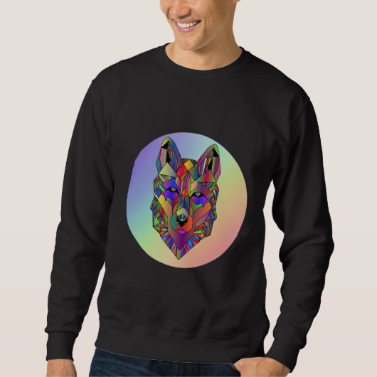 Abstract geometric cubic wolf  art  T-Shirt (Voorkant)