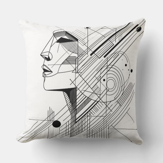 Abstract Geometric Face Kussen (Voorkant)