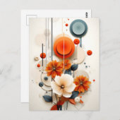 Abstract Geometric Floral Briefkaart (Voorkant / Achterkant)