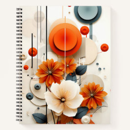 Abstract Geometric Floral Notitieboek