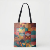 Abstract Geometric Hexagon Pattern Draagtas (Voorkant)