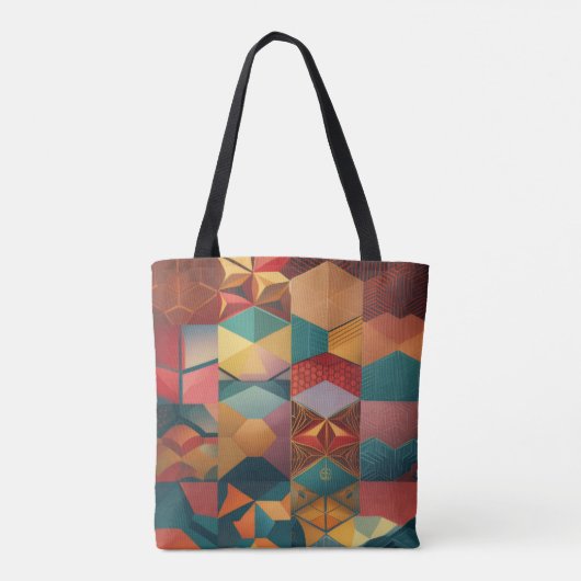 Abstract Geometric Hexagon Pattern Draagtas (Achterkant)