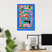 Abstract Geometric Joy Poster Vibrant Modern Wall (Thuiskantoor)