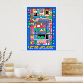 Abstract Geometric Joy Poster Vibrant Modern Wall (Keuken)