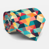 Abstract Geometric Multi-Color Custom Necktie Stropdas (Opgerold)
