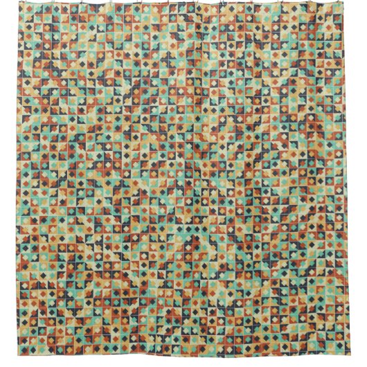 Abstract Geometric Pattern generative computationa Douchegordijn (Voorkant)