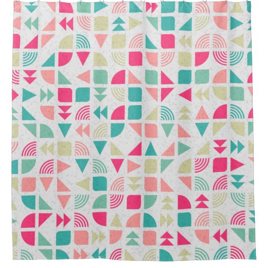 Abstract Geometric Pattern generative computationa Douchegordijn (Voorkant)