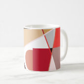 Abstract geometric pattern, silk scarf shawl desi koffiemok (Voorkant rechts)