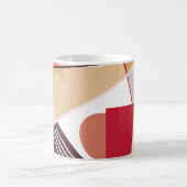 Abstract geometric pattern, silk scarf shawl desi koffiemok (Center)