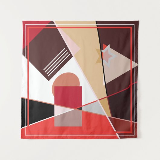 Abstract geometric pattern, silk scarf shawl desi wandkleed (Voorkant (horizontaal))