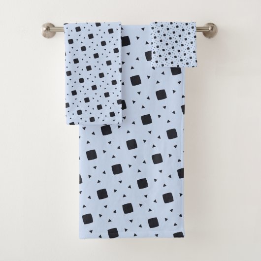 Abstract Geometric Pattern with Squares & Triangle Bad Handdoek (Insitu)