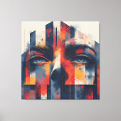 Abstract Geometric Portrait Canvas Afdruk (Voorkant)