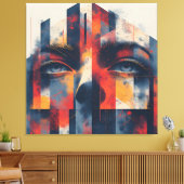 Abstract Geometric Portrait Canvas Afdruk (Insitu (Woonkamer))