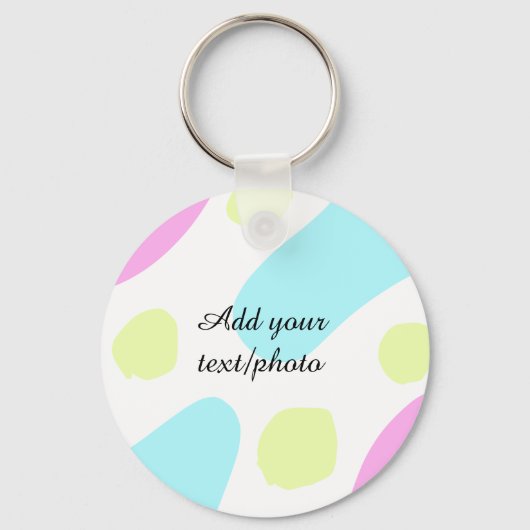 Abstract geometric shapes pastel add name photo ba sleutelhanger (Voorkant)