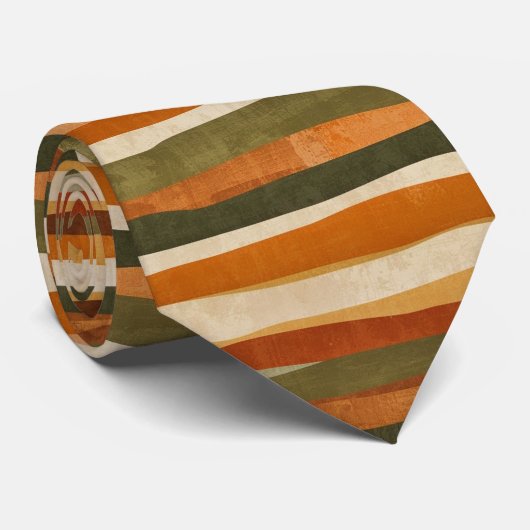 Abstract Geometric Stripes- autumn mood  Stropdas (Opgerold)