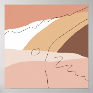 Abstract geometric warm cozaans poster