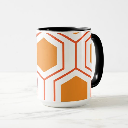 Abstract geometrical pattern in oranje and mok (Voorkant rechts)