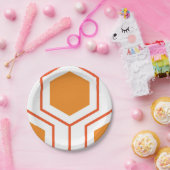 Abstract geometrical pattern in oranje and papieren bordje (Feest)