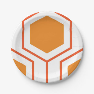 Abstract geometrical pattern in oranje and papieren bordje