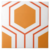 Abstract geometrical pattern in oranje and tegeltje (Voorkant)