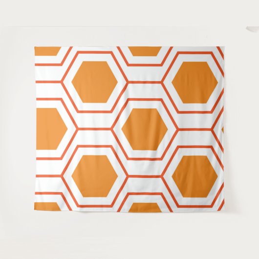 Abstract geometrical pattern in oranje and wandkleed (Voorkant (horizontaal))