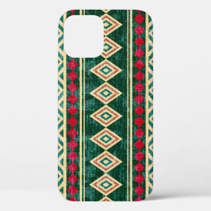 Abstract geometrisch Afrikaans stijlpatroon iPhone 12 Hoesje