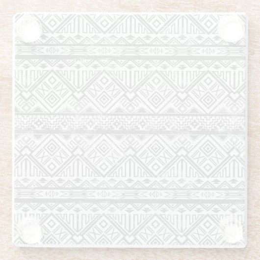 Abstract Geometrisch Aztec Patroon 2 Glazen Onderzetter (Achterkant)