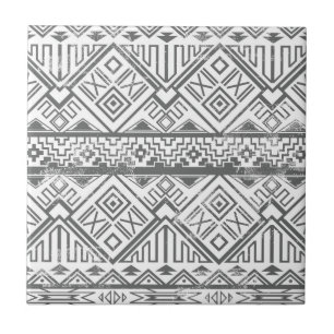 Abstract Geometrisch Aztec Patroon 2 Tegeltje