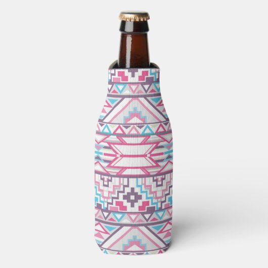 Abstract Geometrisch Aztec Patroon 3 Flesjeskoeler (Fles Voorkant)