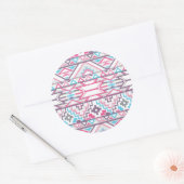 Abstract Geometrisch Aztec Patroon 3 Ronde Sticker (Envelop)
