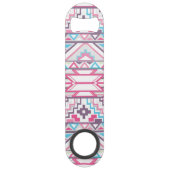 Abstract Geometrisch Aztec Patroon 3 Speed Flessenopener (Achterkant)