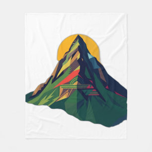Abstract geometrisch berglandschap fleece deken