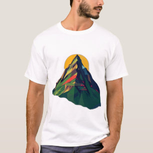 Abstract geometrisch berglandschap t-shirt