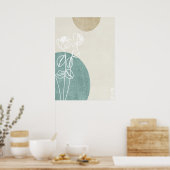 Abstract Geometrisch Botanisch Poster van de Muurk (Keuken)