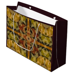 Abstract geometrisch bruin patroon groot cadeauzakje