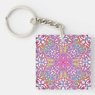 Abstract geometrisch caleidoscoopontwerp sleutelhanger