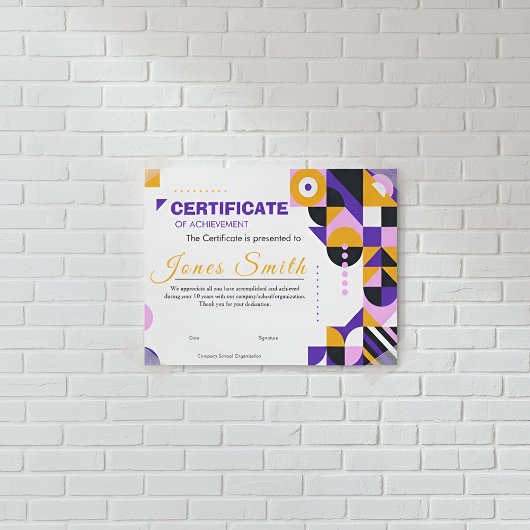 Abstract Geometrisch Certificaat van Prestatie Mod