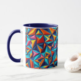 Abstract geometrisch digitaal patroon 18 - Koffie  Mok
